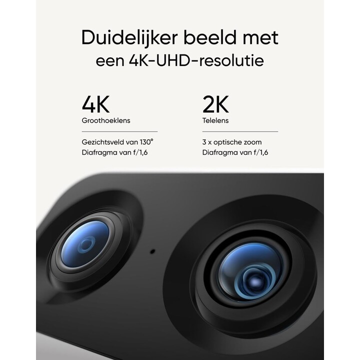 Eufy S350 Double objectif 4K Wi-Fi Double Zoom 8× PTZ AI Blanc - Caméra de sécurité intérieure