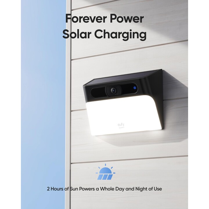 Eufy Security S120 Nachtsicht 2K Solarpanel Schwarz/Weiß - Sicherheitskamera