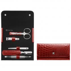Zwilling Classic Inox Travel Set – Red Leather Case, 5 Pieces - Red
