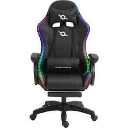 Silla Gaming PowerGaming 7 Point Masaje LED RGB con Reposapiés Negra