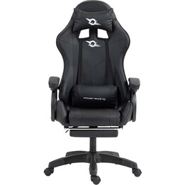 Silla Gaming PowerGaming Negro con Reposapiés