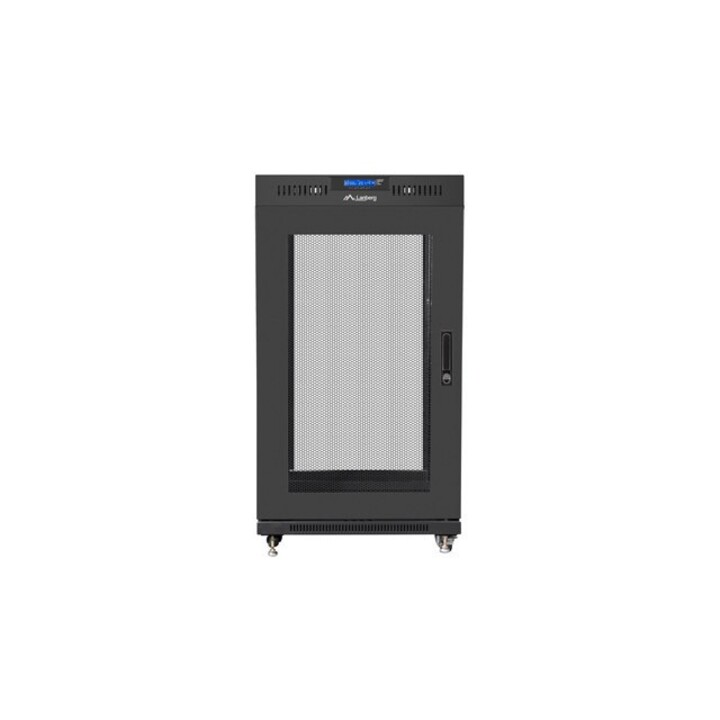 Lanberg Standschrank Rack 19" 22U 600x600 Perforierte Tür Schwarz FF01-6622-23BL