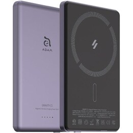 Adam magnetic external battery 5,000mah ultra thin purple