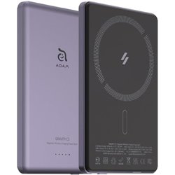 Adam magnetic external battery 5,000mah ultra thin purple