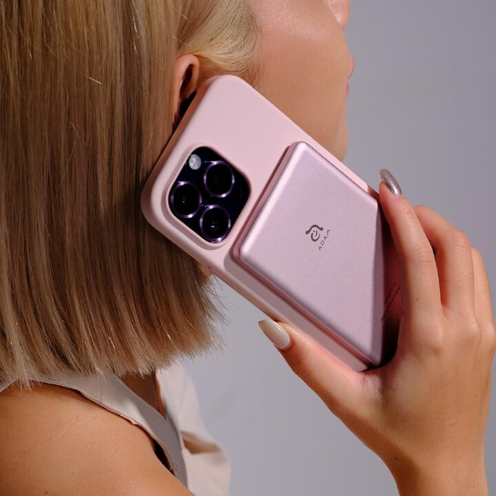 Batterie externe magnétique Adam 5 000 mah ultra fine rose
