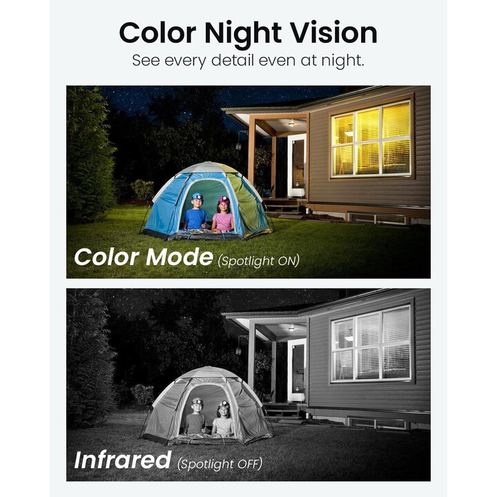IP Security Camera DEKCO DC5L 2K QHD WiFi Color Night Vision Google Assistant/Alexa White