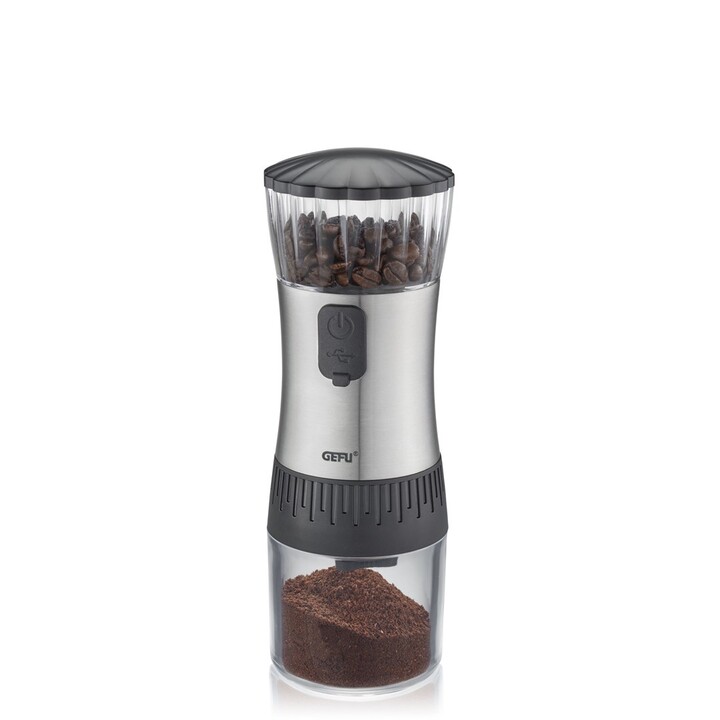gefu POLVE electric coffee grinder USB black and silver