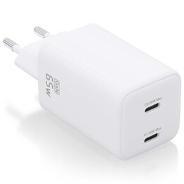 Caricatore da muro Aisens Gan ASCH-65W2P039-W/ 2xUSB Type-C/ 65W