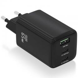 Aisens Gan Wandladegerät ASCH-65W3P042-BK/ 2xUSB Typ-C/ 1xUSB/ 65W