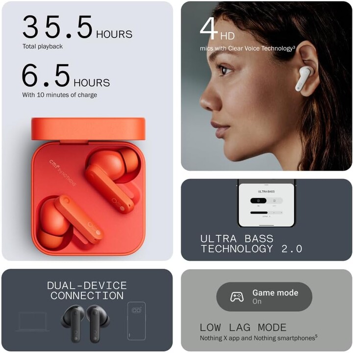 CMF di Nothing Buds Pro 2 Naranja - Auricolari Bluetooth
