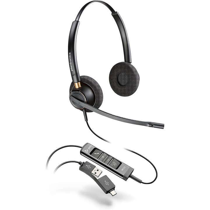 Poly EncorePro 525 Fone de ouvido USB-A e USB-C - Acoustic Hearing Protection