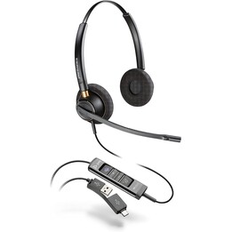 Poly EncorePro 525-M Cuffie USB-A e USB-C-Acoustic Hearing Protection-Pulsanti di attesa e risposta alla chiamata