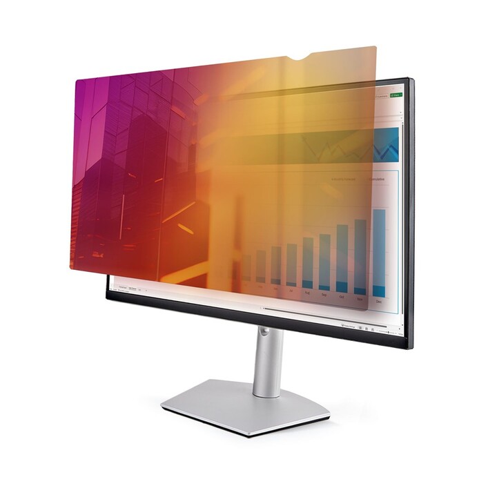 StarTech.com 27-inch 16:9 Gold Monitor Privacy Screen, Reversible Filter w/Enhanced Privacy, Glossy Computer Security Filter, Re