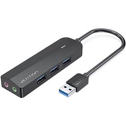 Hub USB 3.0 con Tarjeta de Sonido Vention CHIBB/ 3xUSB/ 1xMicroUSB PD