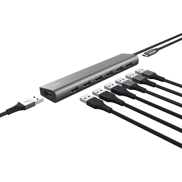 USB 3.2 Gen1 Hub Trust Halyx/ 7xUSB/ 1xUSB-C
