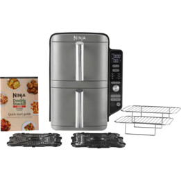 Ninja SL400EU Fritteuse Doppel 9,5 l 2470 W Heißluftfritteuse Schwarz, Grau
