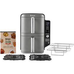 Fritadeira Ninja SL400EU Dupla 9,5 L 2470 W Fritadeira de ar quente Preto, Cinza