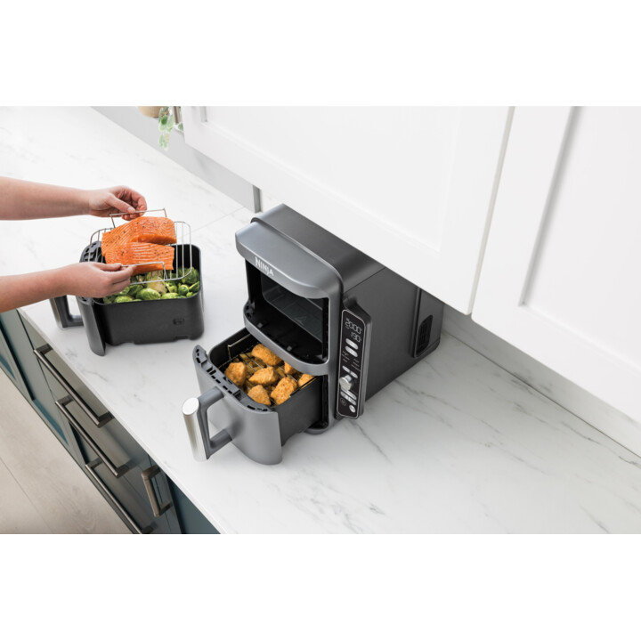 Ninja SL400EU freidora Doble 9,5 L 2470 W Freidora de aire caliente Negro, Gris
