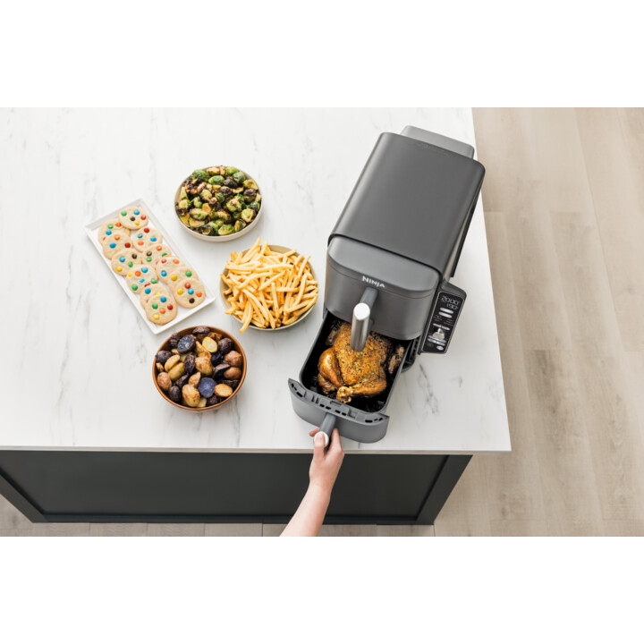Ninja SL400EU Fritteuse Doppel 9,5 l 2470 W Heißluftfritteuse Schwarz, Grau