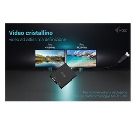 i-tec CADUAL4KHDMI Adaptador de vídeo HDMI dual 4K/60 Hz USB-A/USB-C