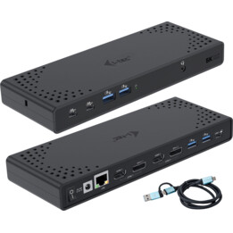 i-tec CADUA4KDOCKPDL2 estação de acoplamento USB-C/Thunderbolt dupla 4K preta