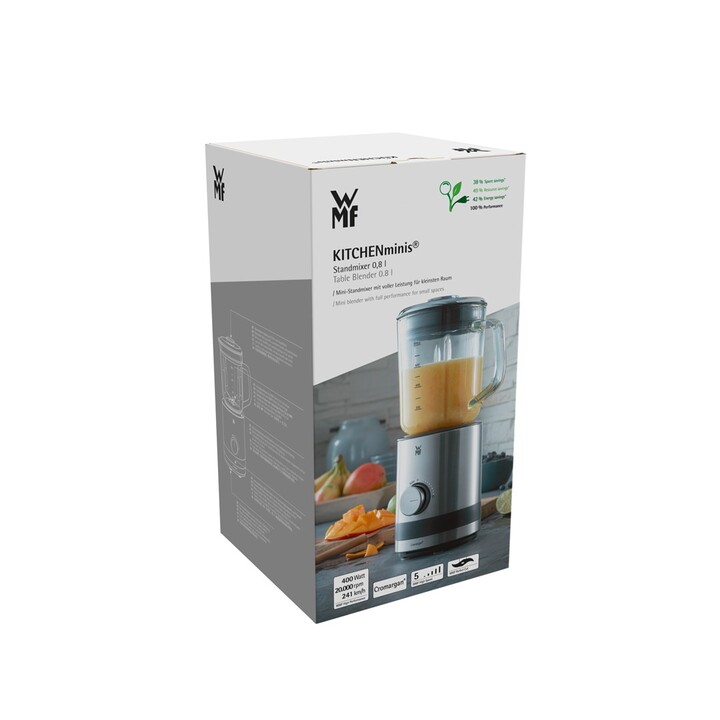 WMF KITCHENminis 0416490011 0,8 l Tischplatten-Mixer 400 W Schwarz, Edelstahl, Transparent