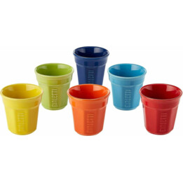 Bialetti Bicchierini Juego de 6 tazas de espresso - Colorido (6 piezas)