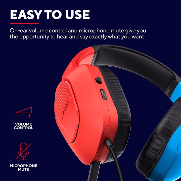 Gaming Headphones with Microphone Trust Gaming GXT 416S Zirox/ Jack 3.5/ Blue and Red
