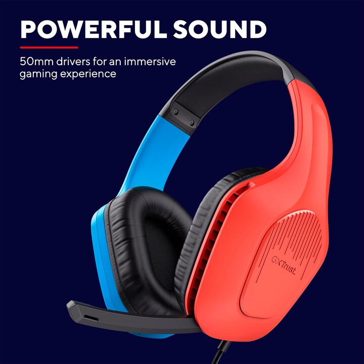 Gaming Headphones with Microphone Trust Gaming GXT 416S Zirox/ Jack 3.5/ Blue and Red