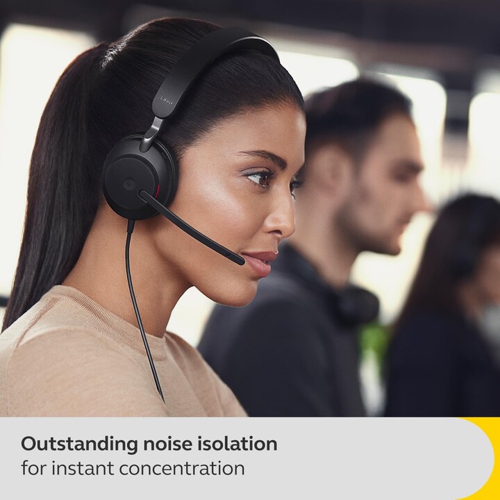 Jabra Evolve2 40 SE Mono UC USB-A Headset mit 3-Mikrofon-Anruftechnologie