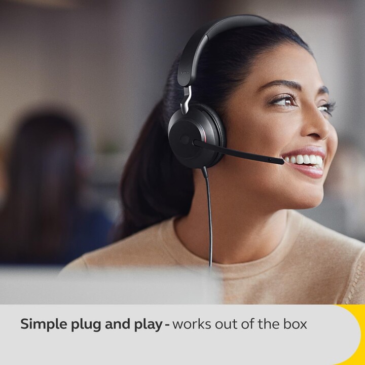 Jabra Headset Evolve2 40 SE USB-A UC Mono Casque avec technologie d'appel à 3 micros