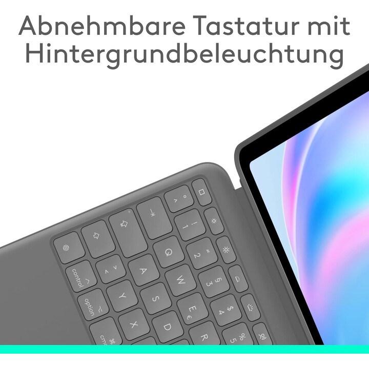 Teclado de toque Logitech Combo para iPad Air 13 (2024) oxford cinza DE