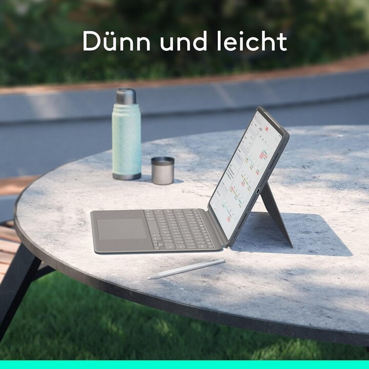 Teclado táctil combinado Logitech para iPad Air 13 (2024) gris Oxford DE