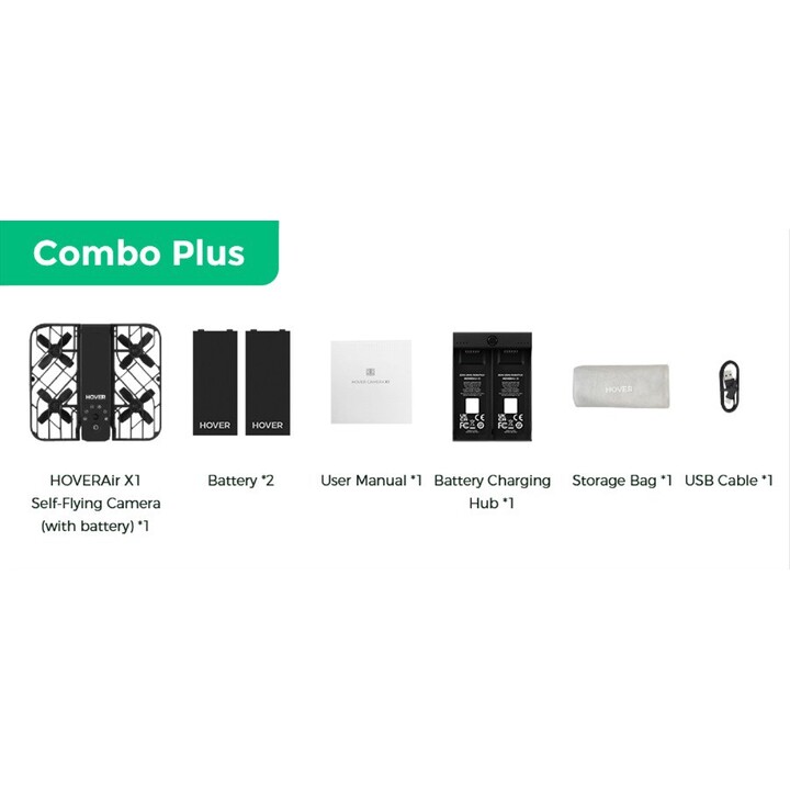 Drone HoverAir X1 - Combo Plus Vendita al dettaglio - Nero
