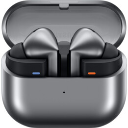 Samsung Galaxy Buds3 Pro cinza com Galaxy AI, fones de ouvido sem fio, cancelamento de ruído, Bluetooth, áudio 360, cinza pratea