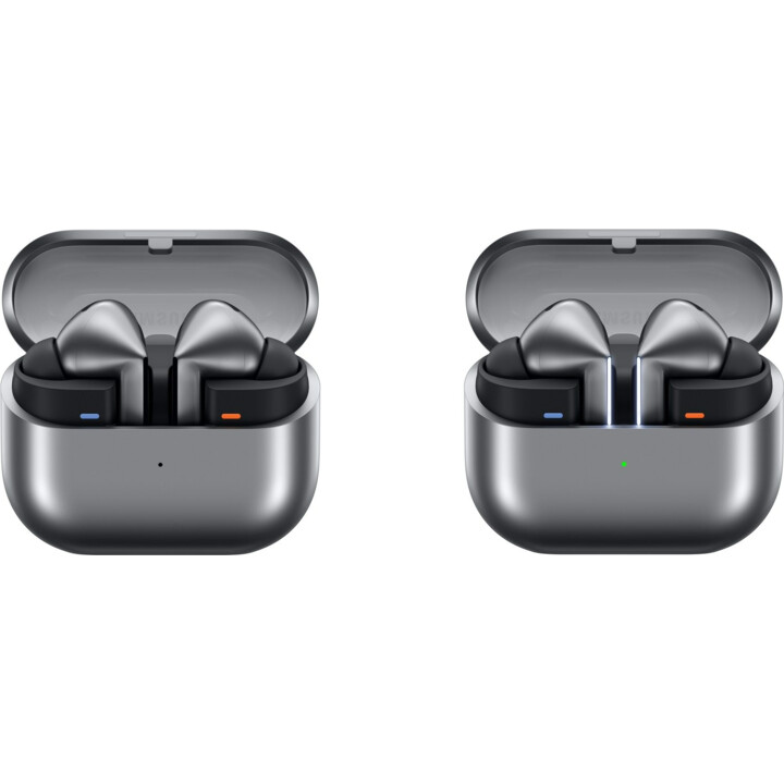 Samsung Galaxy Buds3 Pro cinza com Galaxy AI, fones de ouvido sem fio, cancelamento de ruído, Bluetooth, áudio 360, cinza pratea