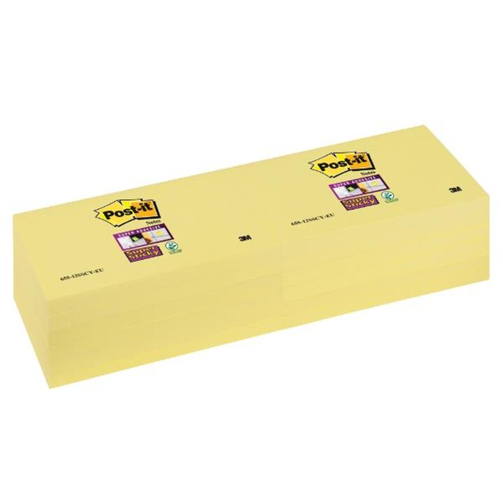 Blocco note adesivo removibile post-it super adesivo 76x76 mm con 12 blocchi giallo canarino