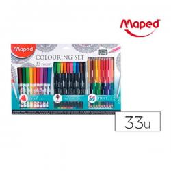 Set de dibujo maped mandalas 33 piezas colores surtidos.