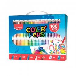 Estuche pintura maped color peps kit 100 piezas surtidas.