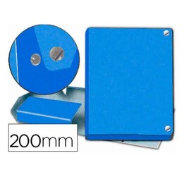 Pasta de projeto marrom com lombada em papelão de 200 mm com forro azul e fecho.