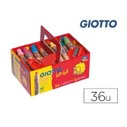 Lapices de colores giotto bebe super schoolpack de 36 unidades + 3 sacapuntas.