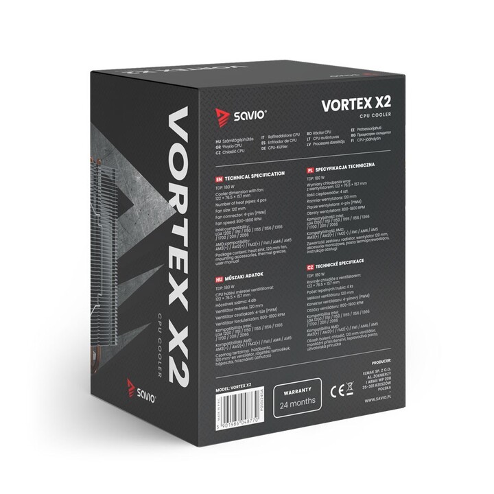 Dissipatore CPU SAVIO VORTEX X2