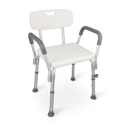 Taburete de ducha con respaldo y asas
