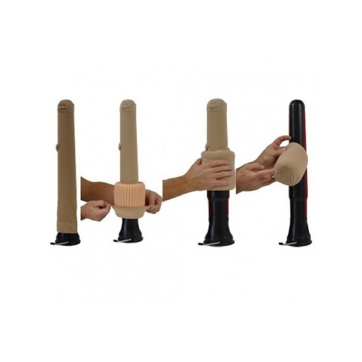SUNDO Doff N'Donner kit pour enfiler et retirer des bas de compression avec cône et manchon en silicone beige/noir