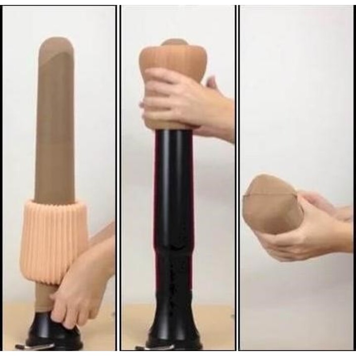 SUNDO Doff N'Donner kit pour enfiler et retirer des bas de compression avec cône et manchon en silicone beige/noir