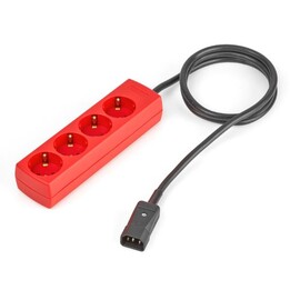 Red output cable IEC C14 / 4 SCHUKO sockets 2m 10A