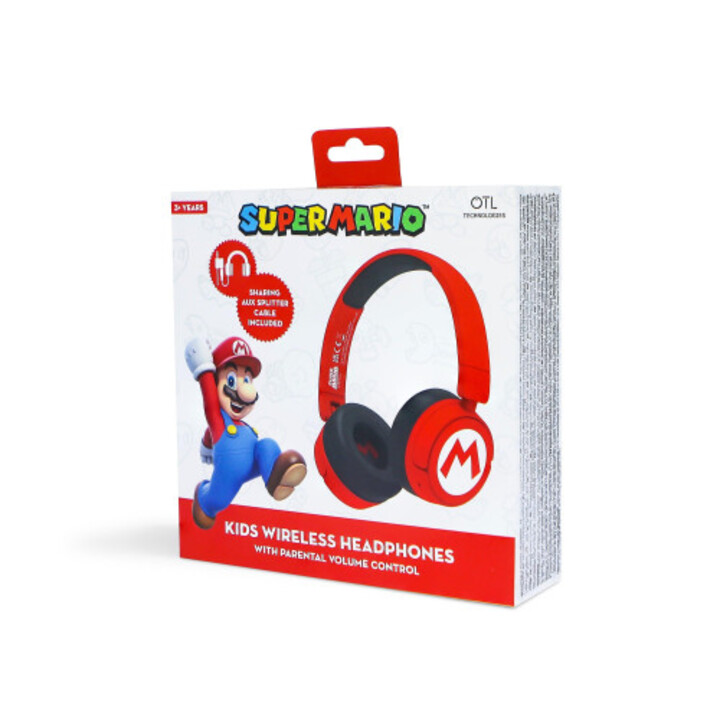 Otl Technologies Super Mario Casque sans fil et filaire Bandeau Musique USB Type C Bluetooth Rouge, Noir