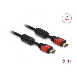 DELOCK HDMI cable 4K 30 Hz 5 m black / red
