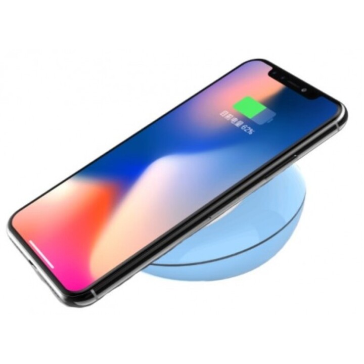 Caricabatterie wireless rapido induttivo Qi Standard - Blu