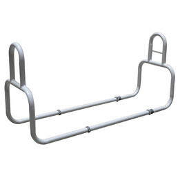 Herdegen 430920, Double Sided Bed Rail with Security Fastening System for Adult Care and Safety Assistance, Silver